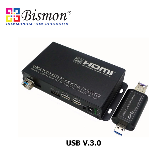 HDMI-2xUSB3-0-Video-Converter-Fiber-250M-Multi-mode-Single-mode-LC-Connector